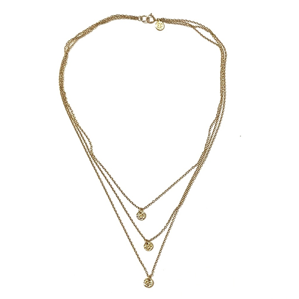 Gorjana Three Layered Gold Plated Disk Necklace